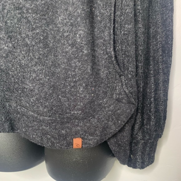 Rip Curl Gray Cozy Fleece Roll Neck Drawstring Pullover Sweater Size XS - Picture 5 of 10